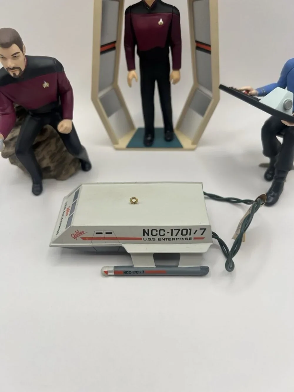 Star Trek Ornaments Hallmark Keepsake 92-96 Mr Spock Riker Picard Ship Lot Of 4
